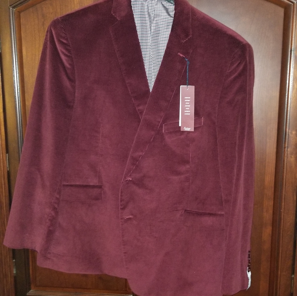Saddlebred Men's New Blazer 52R Cranberry Wool Blend Org $150.00